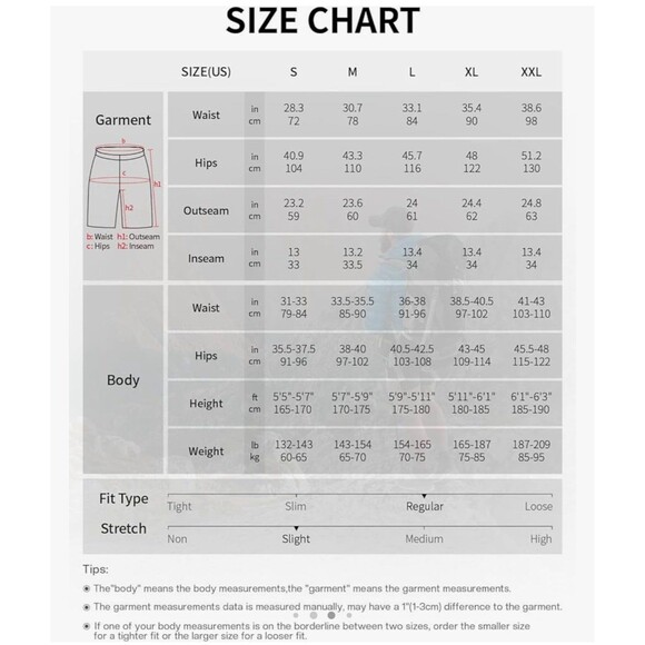 ARSUXEO Men's Loose Fit Water Resistant Cycling Shorts Size XL New With Tags - Picture 4 of 8